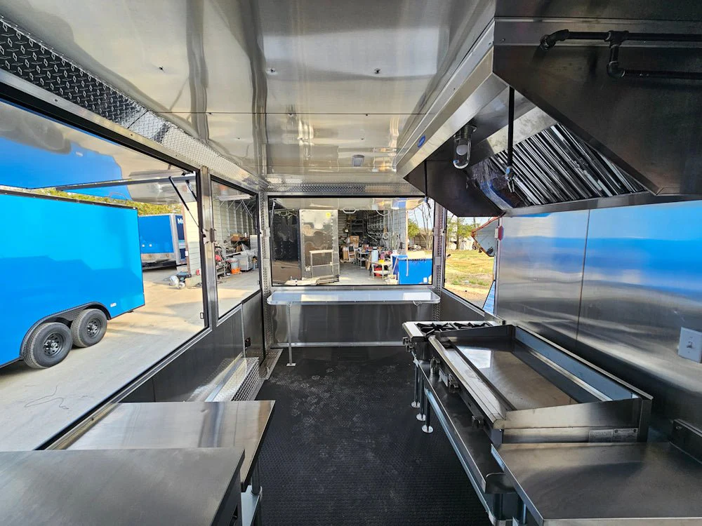 8.5' X 16' Concession Trailer White W/Black Trim Food Event Catering