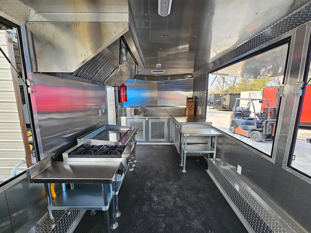 8.5' X 16' Concession Trailer White W/Black Trim Food Event Catering