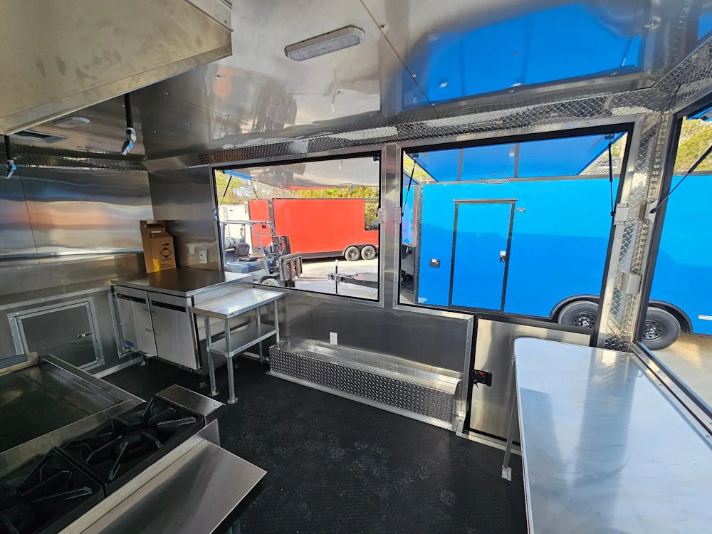 8.5' X 16' Concession Trailer White W/Black Trim Food Event Catering