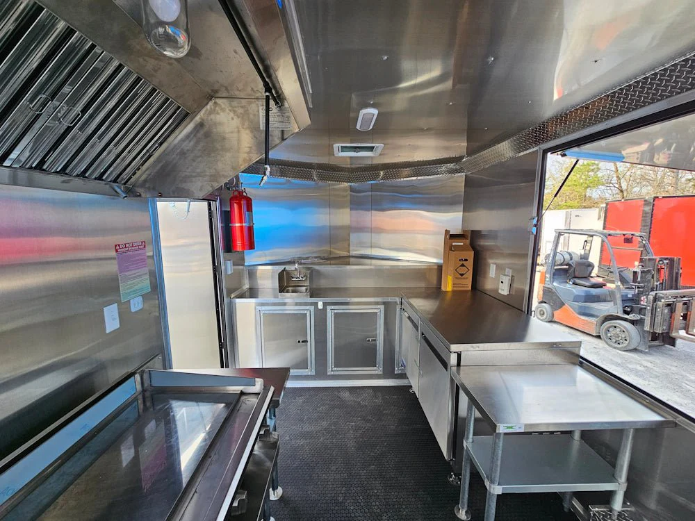 8.5' X 16' Concession Trailer White W/Black Trim Food Event Catering