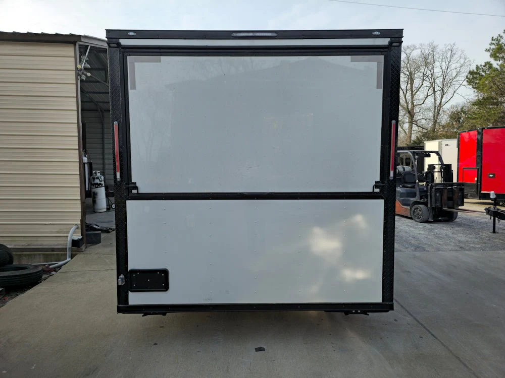 8.5' X 16' Concession Trailer White W/Black Trim Food Event Catering