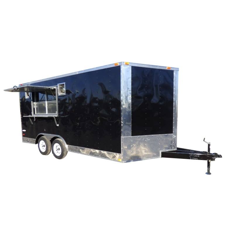 1270-concession-trailer-8.5-x16-black-food-event-catering-bbq-1.jpg Concession Trailer 8.5'x16' Black - Food Event Catering BBQ
