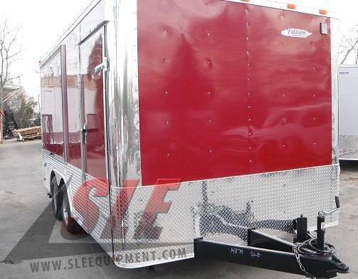 Concession Trailer 8.5'x16' Red - Pizza Event Food BBQ Catering