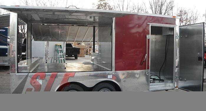 Concession Trailer 8.5'x16' Red - Pizza Event Food BBQ Catering
