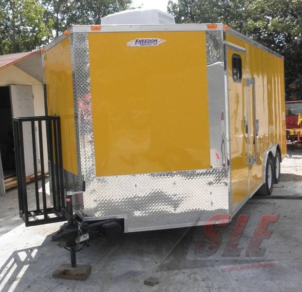 1287-concession-trailer-8.5-x16-yellow-bbq-catering-event-vending-3.jpg Concession Trailer 8.5'x16' Yellow - BBQ Catering Event Vending