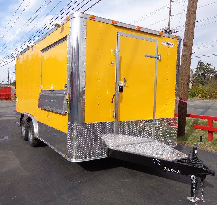 1288-concession-trailer-8.5-x16-yellow-catering-food-event-vending-3.jpg Concession Trailer 8.5'x16' Yellow - Catering Food Event Vending