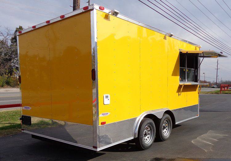 1288-concession-trailer-8.5-x16-yellow-catering-food-event-vending-7.jpg Concession Trailer 8.5'x16' Yellow - Catering Food Event Vending
