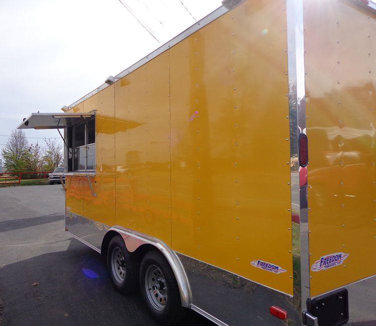1288-concession-trailer-8.5-x16-yellow-catering-food-event-vending-8.jpg Concession Trailer 8.5'x16' Yellow - Catering Food Event Vending