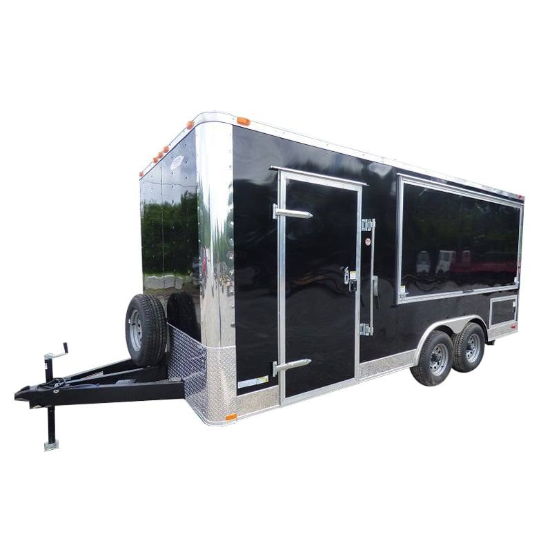 1292-concession-trailer-8.5-x18-black-vending-pizza-food-kitchen-1.jpg Concession Trailer 8.5'x18' Black - Vending Pizza Food Kitchen