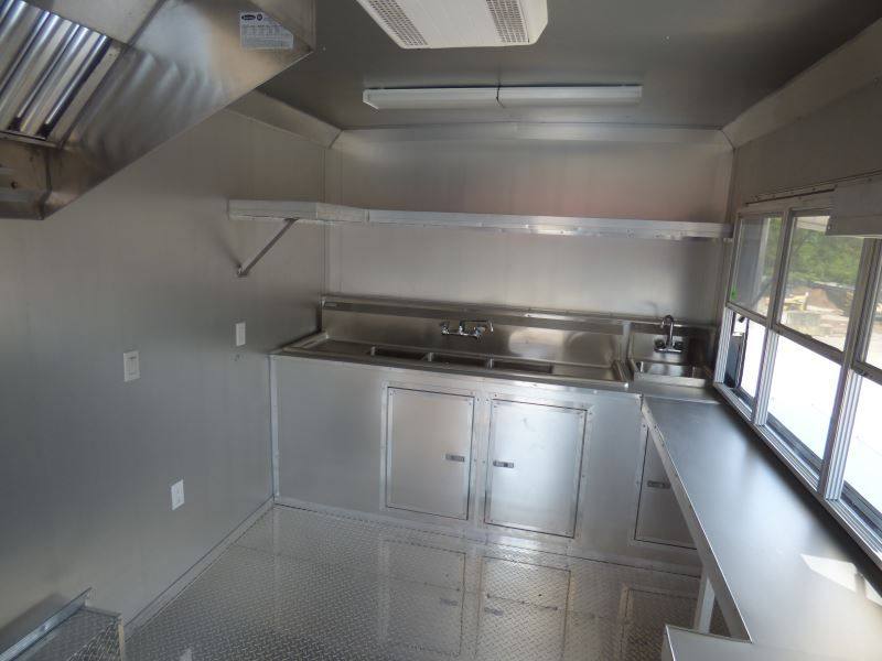 Concession Trailer 8.5'x18' Black Catering Event Food Restroom