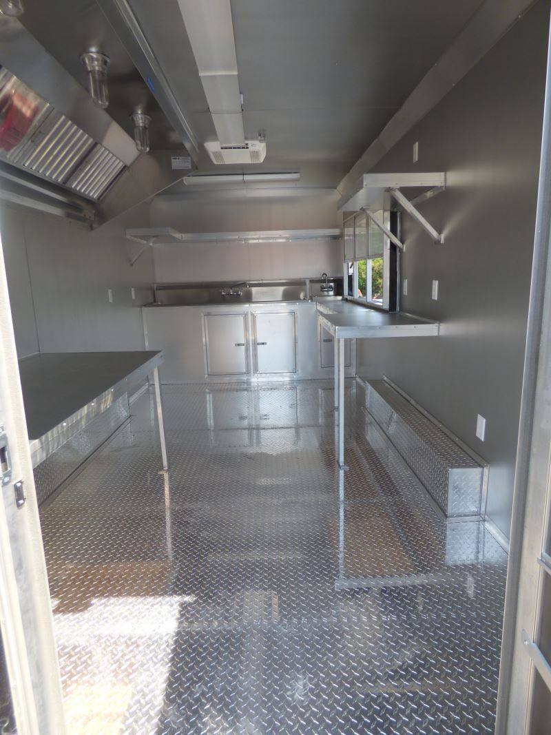 Concession Trailer 8.5'x18' Black Catering Event Food Restroom
