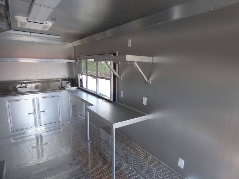 Concession Trailer 8.5'x18' Black Catering Event Food Restroom