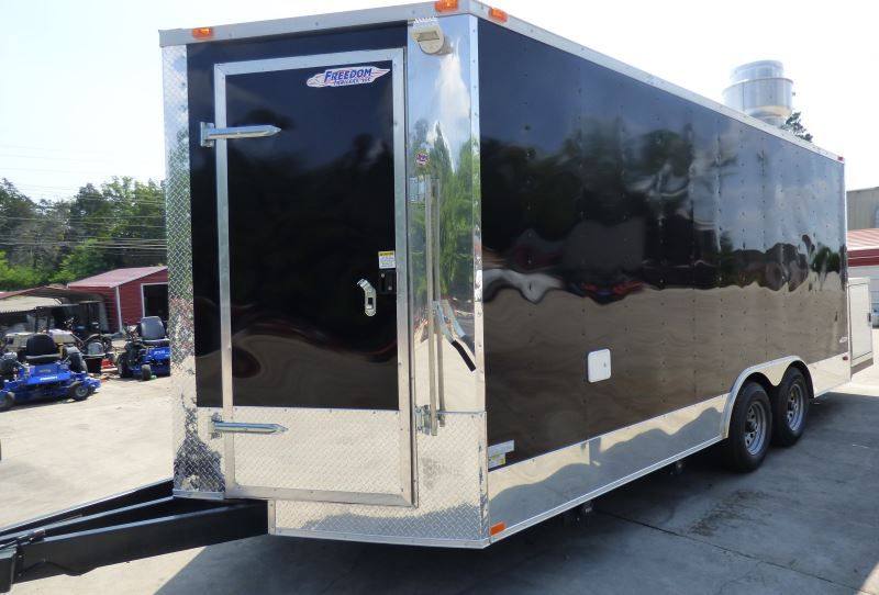 Concession Trailer 8.5'x18' Black Catering Event Food Restroom