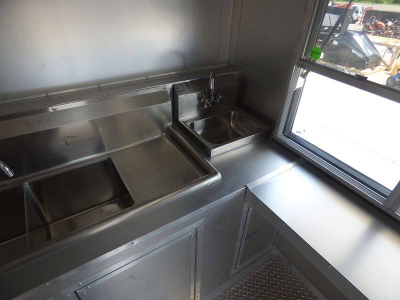 Concession Trailer 8.5'x18' Black Catering Event Food Restroom