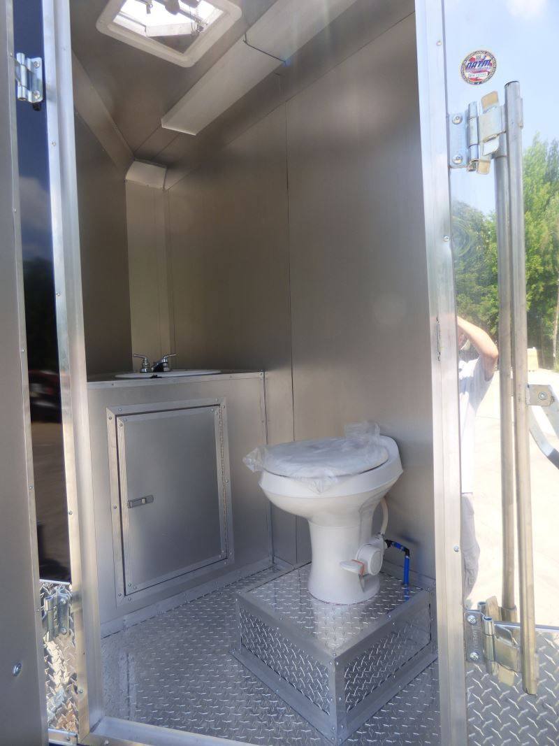 Concession Trailer 8.5'x18' Black Catering Event Food Restroom