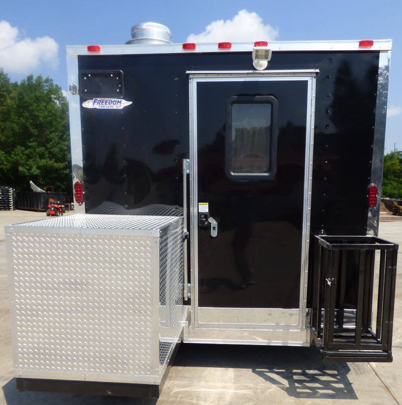 Concession Trailer 8.5'x18' Black Catering Event Food Restroom