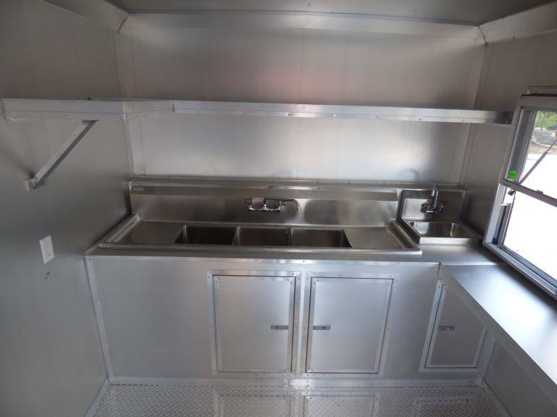 Concession Trailer 8.5'x18' Black Catering Event Food Restroom