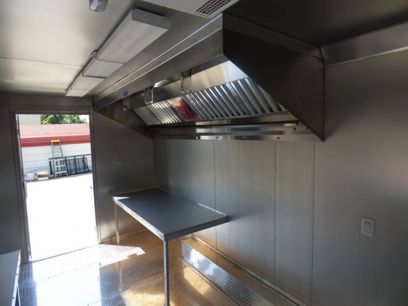 Concession Trailer 8.5'x18' Black Catering Event Food Restroom