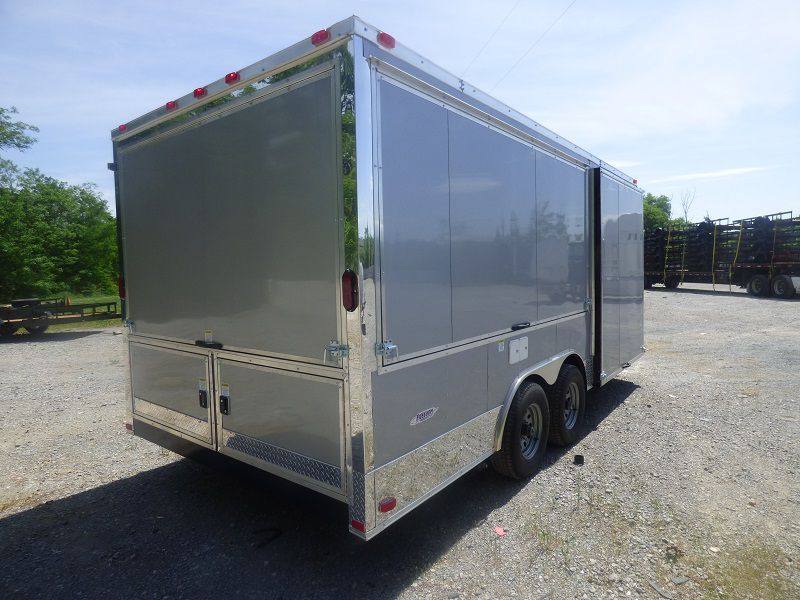 1299-concession-trailer-8.5-x18-silver-frost-enclosed-food-catering-kitchen-4.jpg Concession Trailer 8.5'x18' Silver Frost - Enclosed Food Catering Kitchen