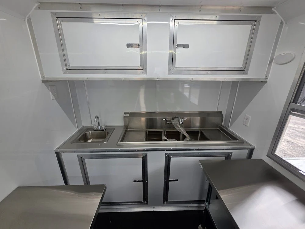 7' x 12' White Custom Flat Front Concession Trailer