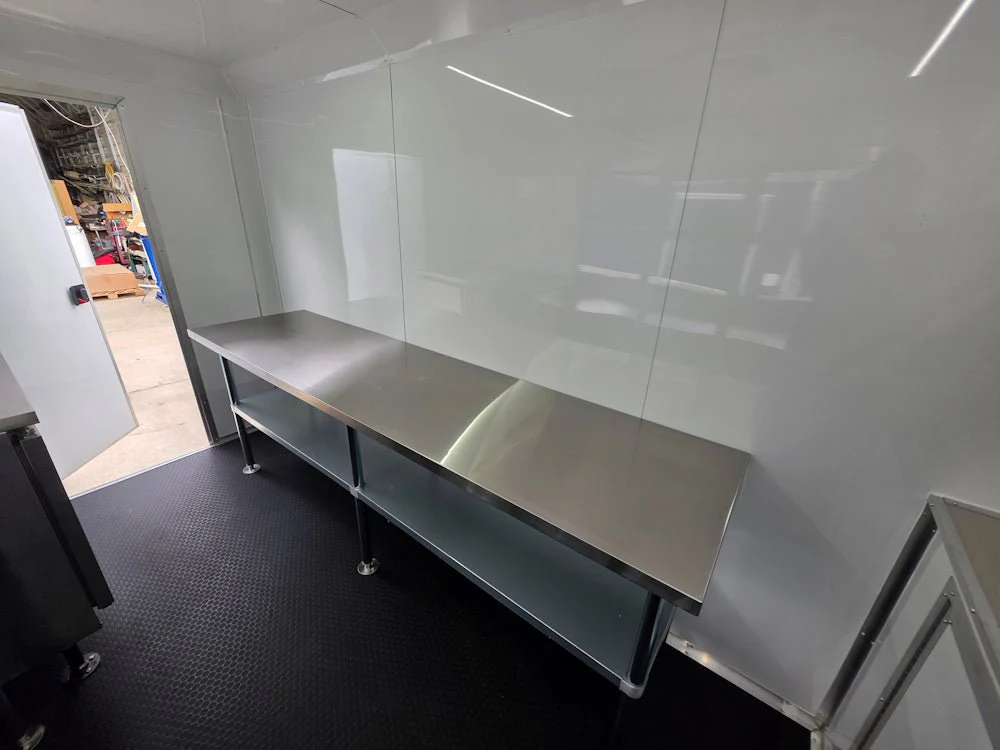 7' x 12' White Custom Flat Front Concession Trailer