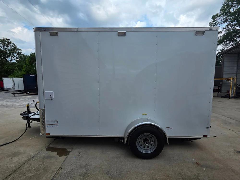 7' x 12' White Custom Flat Front Concession Trailer