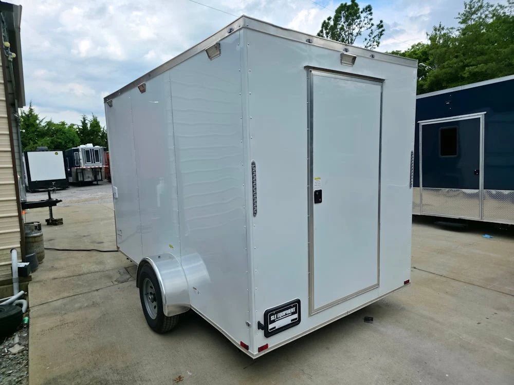 7' x 12' White Custom Flat Front Concession Trailer