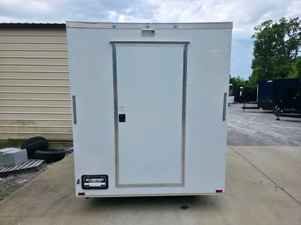 7' x 12' White Custom Flat Front Concession Trailer