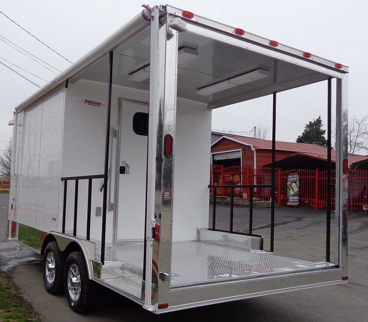 Concession Trailer 8.5'x18' White - BBQ Smoker Catering Food