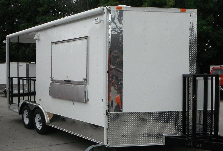 1302-concession-trailer-8.5-x18-white-bbq-smoker-vending-catering-2.jpg Concession Trailer 8.5'x18' White - BBQ Smoker Vending Catering
