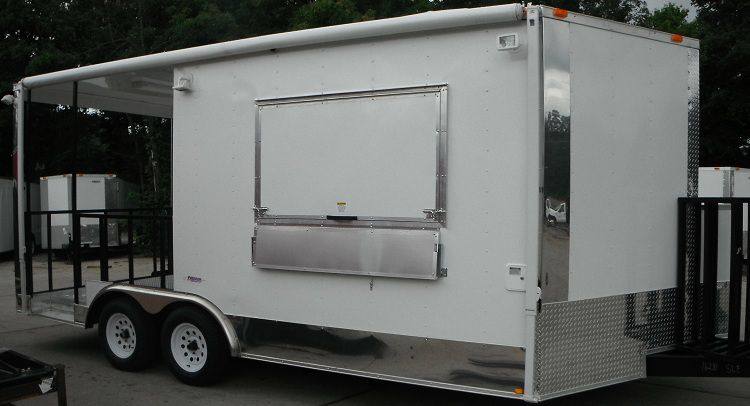 1302-concession-trailer-8.5-x18-white-bbq-smoker-vending-catering-3.jpg Concession Trailer 8.5'x18' White - BBQ Smoker Vending Catering