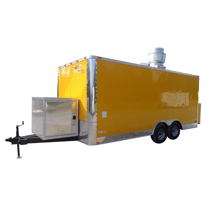 Concession Trailer 8.5'x18' Yellow - Event Food Catering Enclosed Kitchen