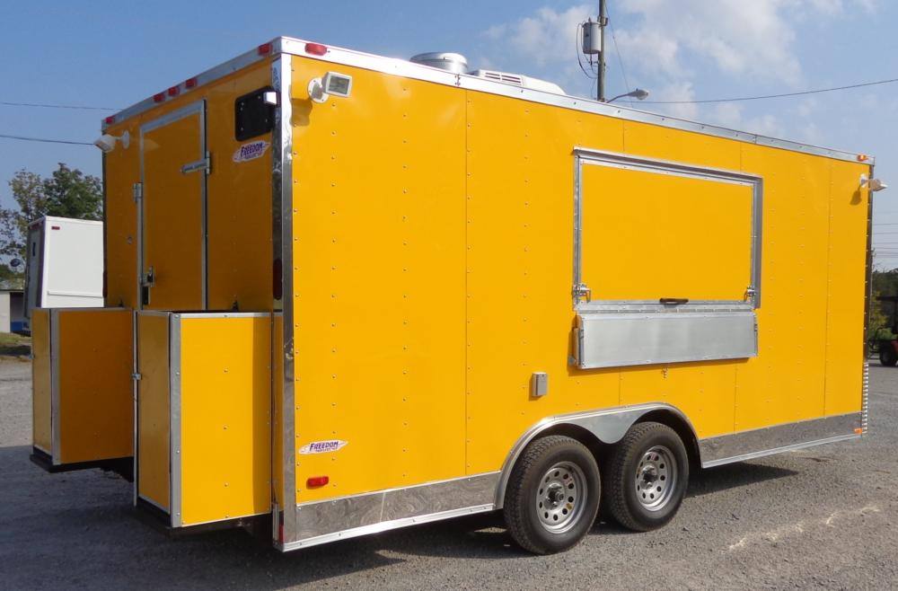 Concession Trailer 8.5'x18' Yellow - Event Food Catering Enclosed Kitchen