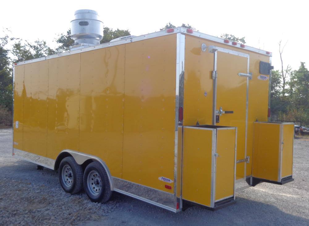 Concession Trailer 8.5'x18' Yellow - Event Food Catering Enclosed Kitchen