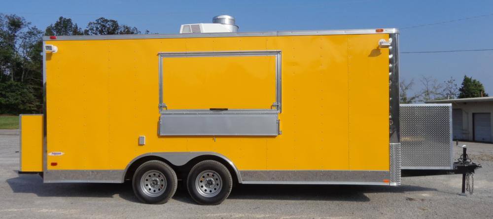 Concession Trailer 8.5'x18' Yellow - Event Food Catering Enclosed Kitchen