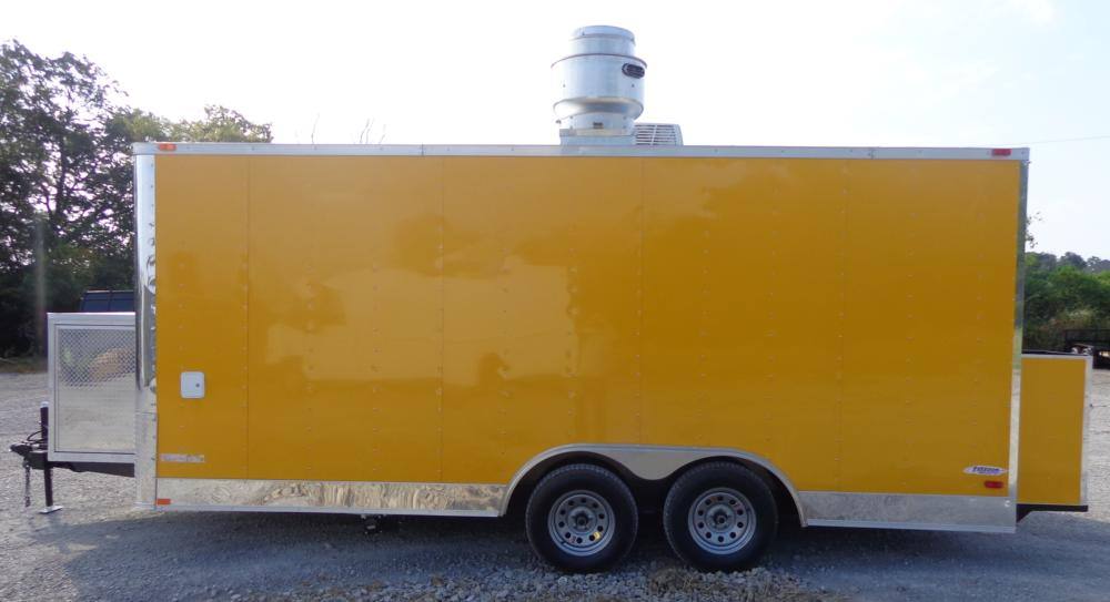 Concession Trailer 8.5'x18' Yellow - Event Food Catering Enclosed Kitchen