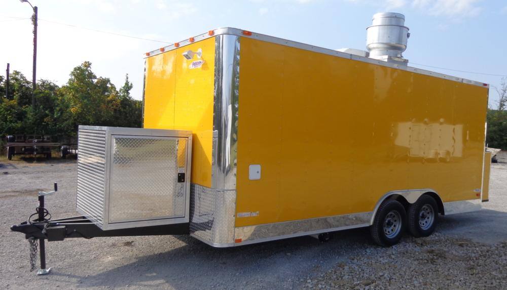 Concession Trailer 8.5'x18' Yellow - Event Food Catering Enclosed Kitchen
