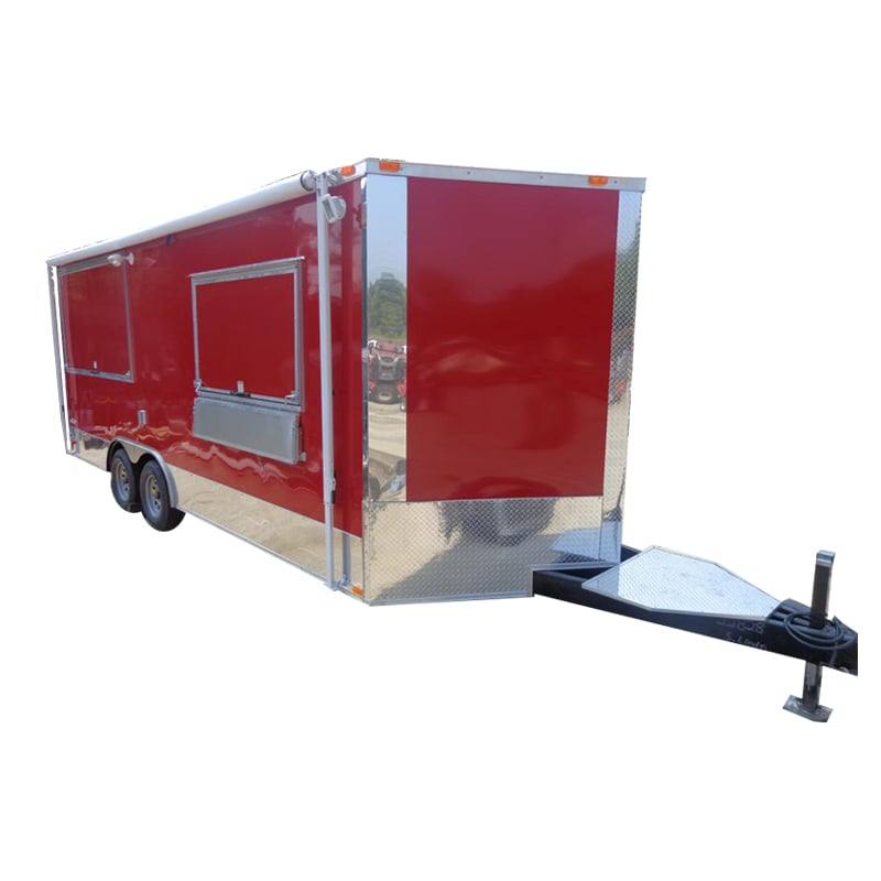 1322-concession-trailer-8.5-x20-red-catering-bbq-food-enclosed-kitchen-1.jpg Concession Trailer 8.5'x20' Red - Catering BBQ Food Enclosed Kitchen