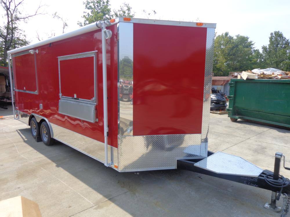 1322-concession-trailer-8.5-x20-red-catering-bbq-food-enclosed-kitchen-13.jpg Concession Trailer 8.5'x20' Red - Catering BBQ Food Enclosed Kitchen