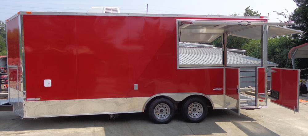 1322-concession-trailer-8.5-x20-red-catering-bbq-food-enclosed-kitchen-14.jpg Concession Trailer 8.5'x20' Red - Catering BBQ Food Enclosed Kitchen