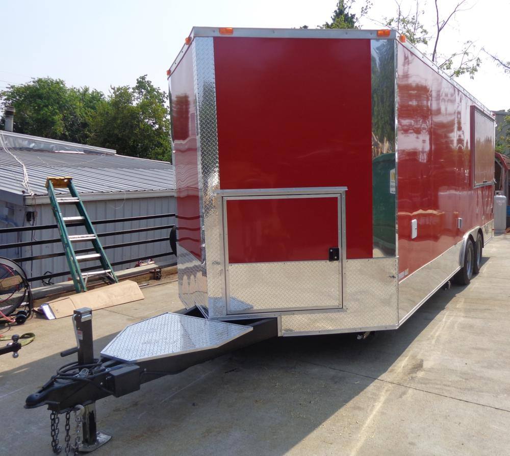 1322-concession-trailer-8.5-x20-red-catering-bbq-food-enclosed-kitchen-4.jpg Concession Trailer 8.5'x20' Red - Catering BBQ Food Enclosed Kitchen