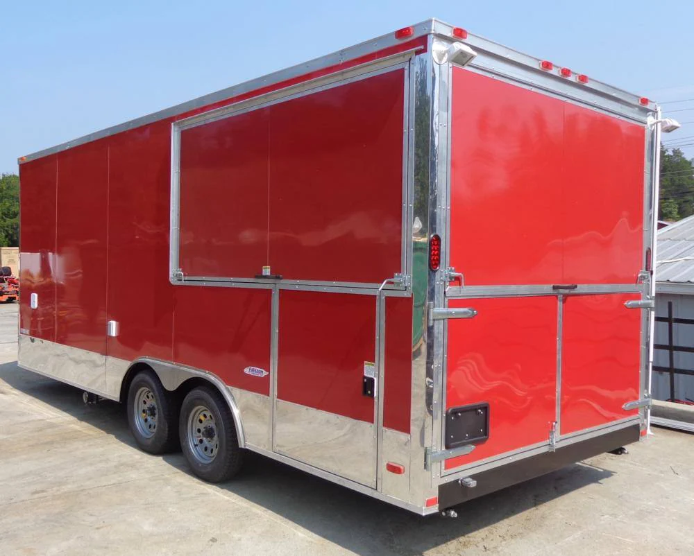 1322-concession-trailer-8.5-x20-red-catering-bbq-food-enclosed-kitchen-7.webp Concession Trailer 8.5'x20' Red - Catering BBQ Food Enclosed Kitchen