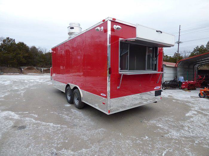Concession Trailer 8.5'x20' Red - Custom Vending Food Catering