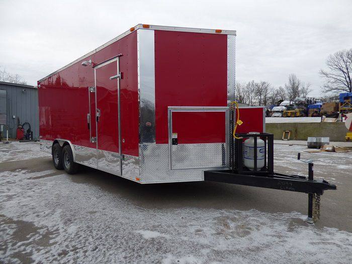 Concession Trailer 8.5'x20' Red - Custom Vending Food Catering