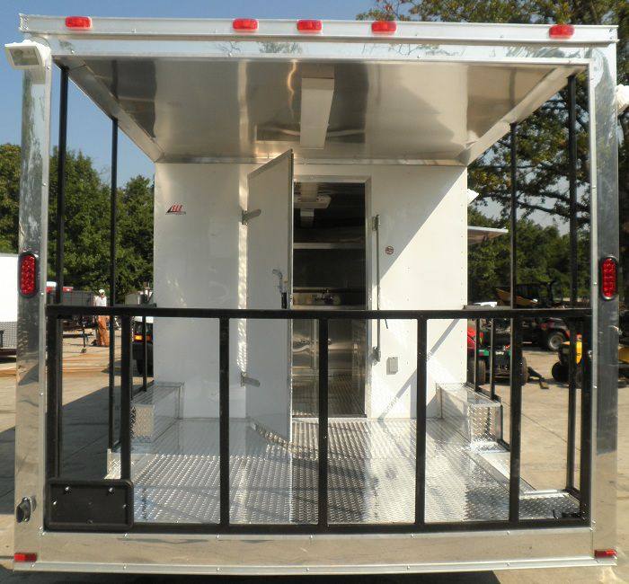 Concession Trailer 8.5'x20' White - BBQ Smoker Food Concession