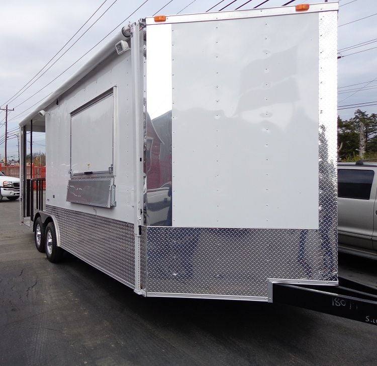 Concession Trailer 8.5'x20' White - Food Event Catering BBQ Smoker