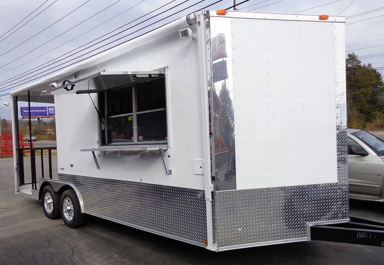 Concession Trailer 8.5'x20' White - Food Event Catering BBQ Smoker
