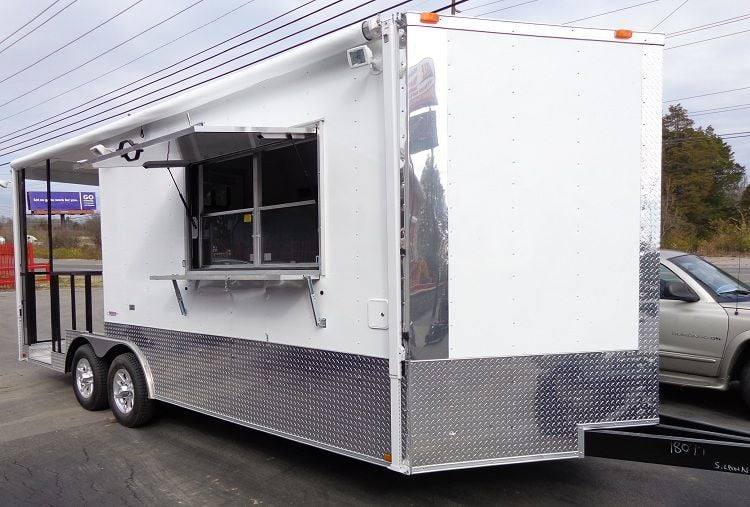 Concession Trailer 8.5'x20' White - Food Event Catering BBQ Smoker