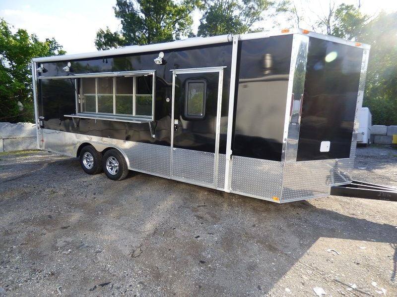 Concession Trailer 8.5'x22' Black - Event Food Kitchen Restroom