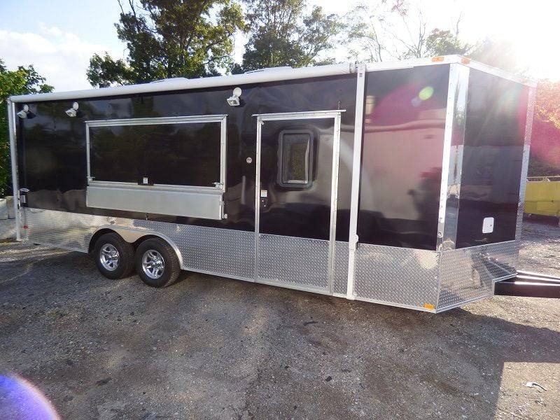 Concession Trailer 8.5'x22' Black - Event Food Kitchen Restroom